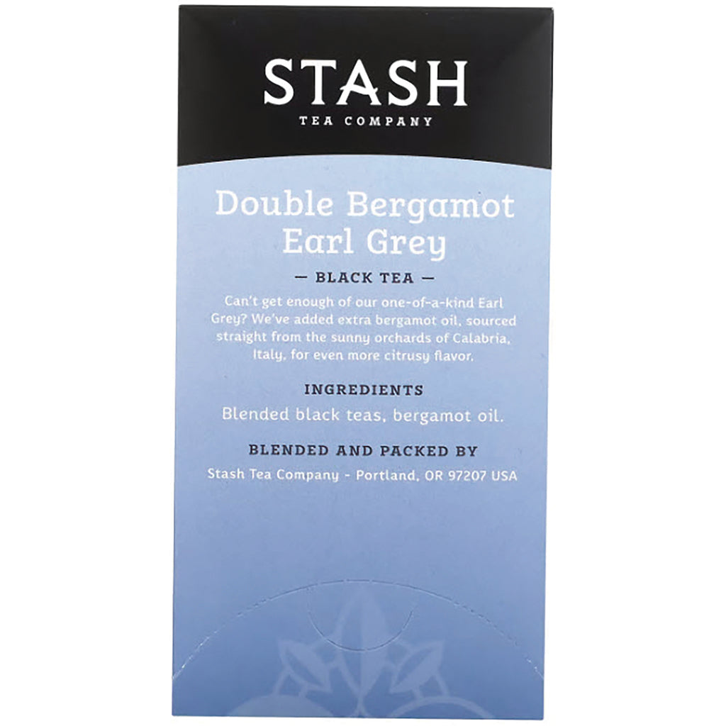STH005 | Back of Stash Tea Company Double Bergamot Earl Grey black tea box with ingredients - Thumbnail