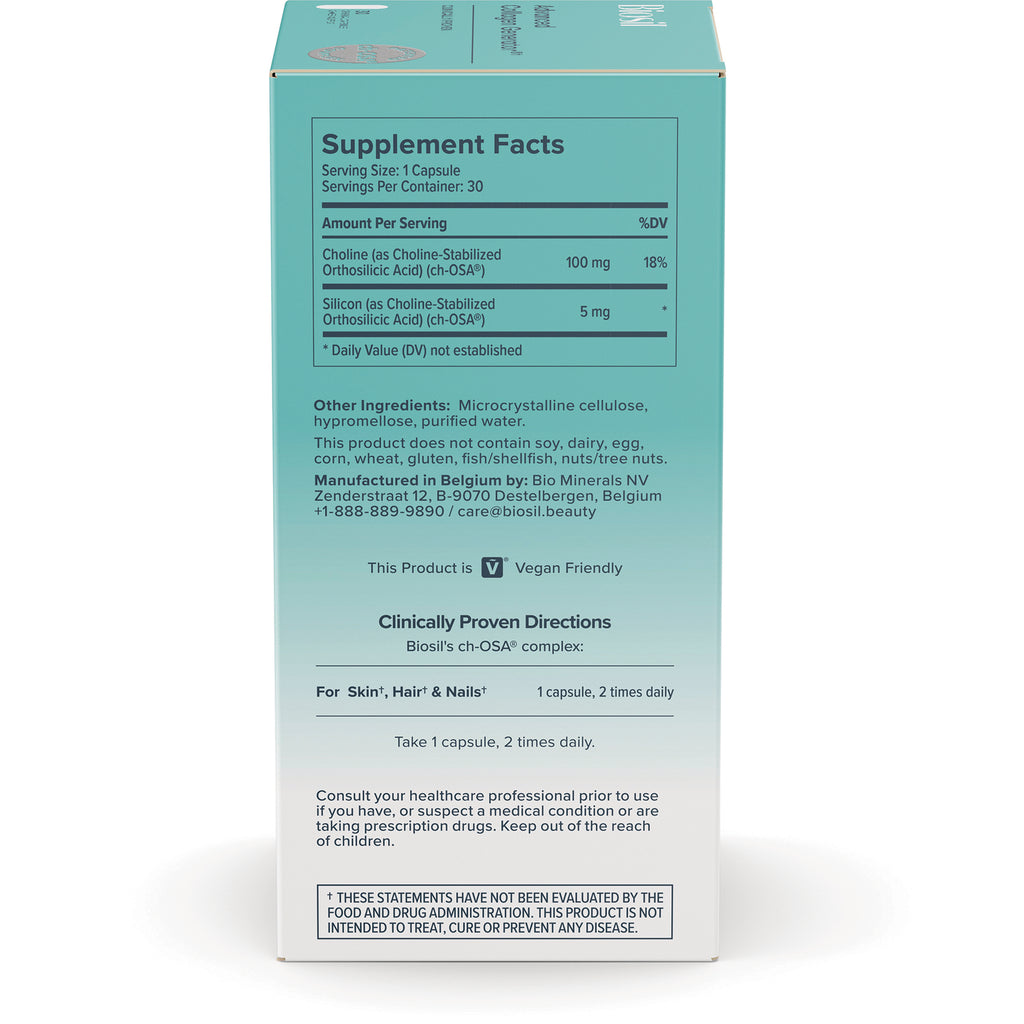 NFC055 | Back of white supplement bottle showing Supplement Facts panel, ingredient list, and allergen icons - Thumbnail