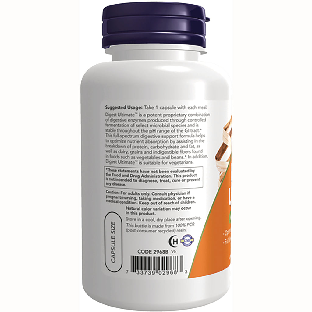 NWF1071 | back label of white supplement bottle showing suggested usage text, barcode, and capsule size - Thumbnail