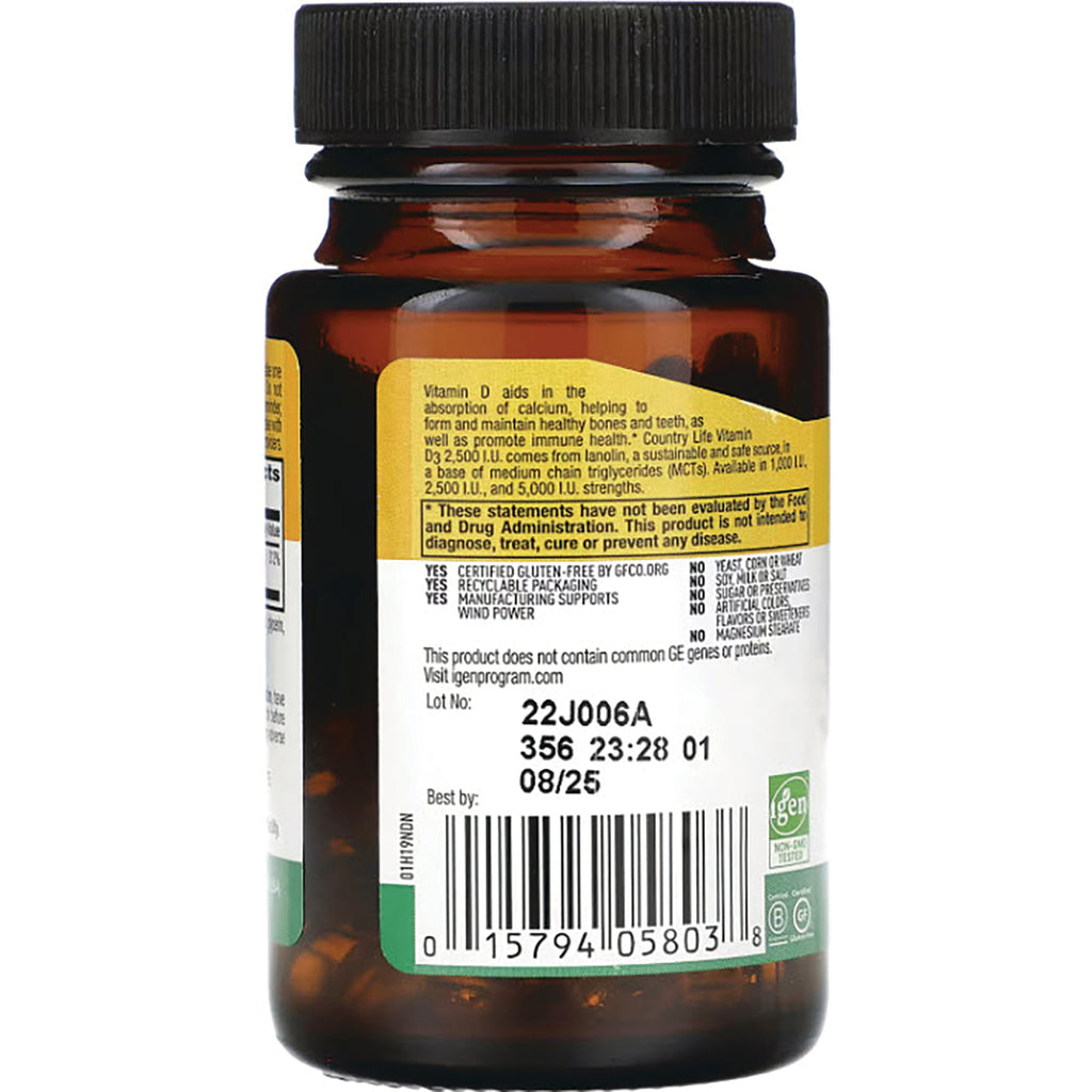 CRL339 | back of amber supplement bottle showing lot number 22J006A, best by 08/25 and barcode - Thumbnail