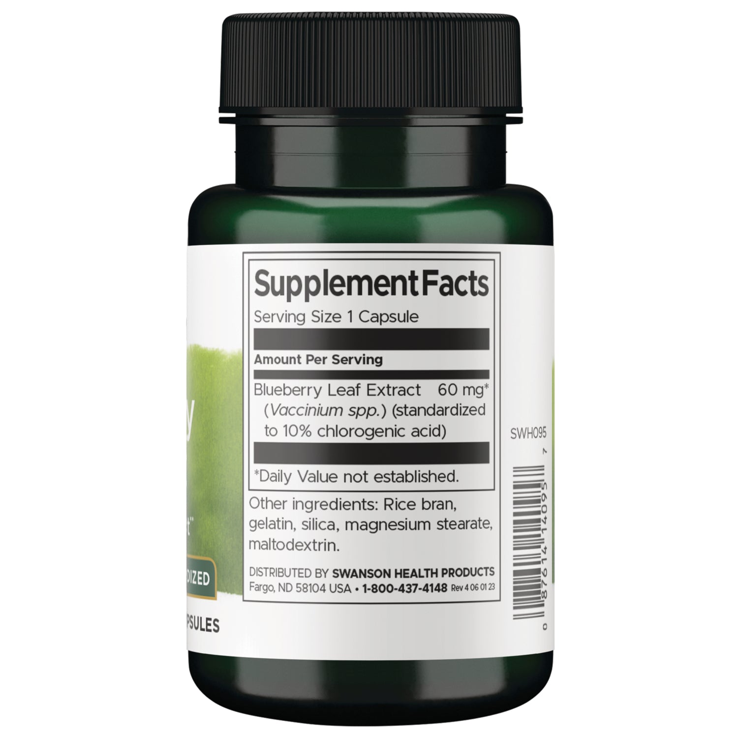 SWH095 | Back label with supplement facts and serving information