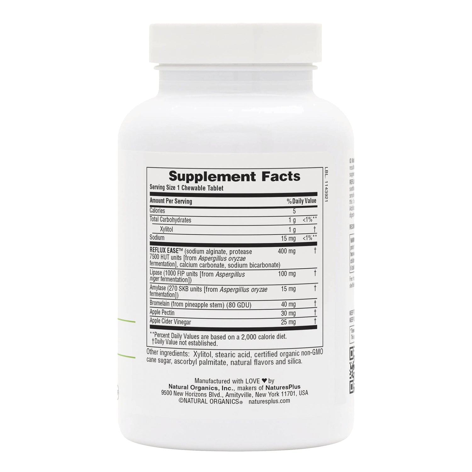NTP348 | Back label showing Supplement Facts panel and ingredient list on white supplement bottle