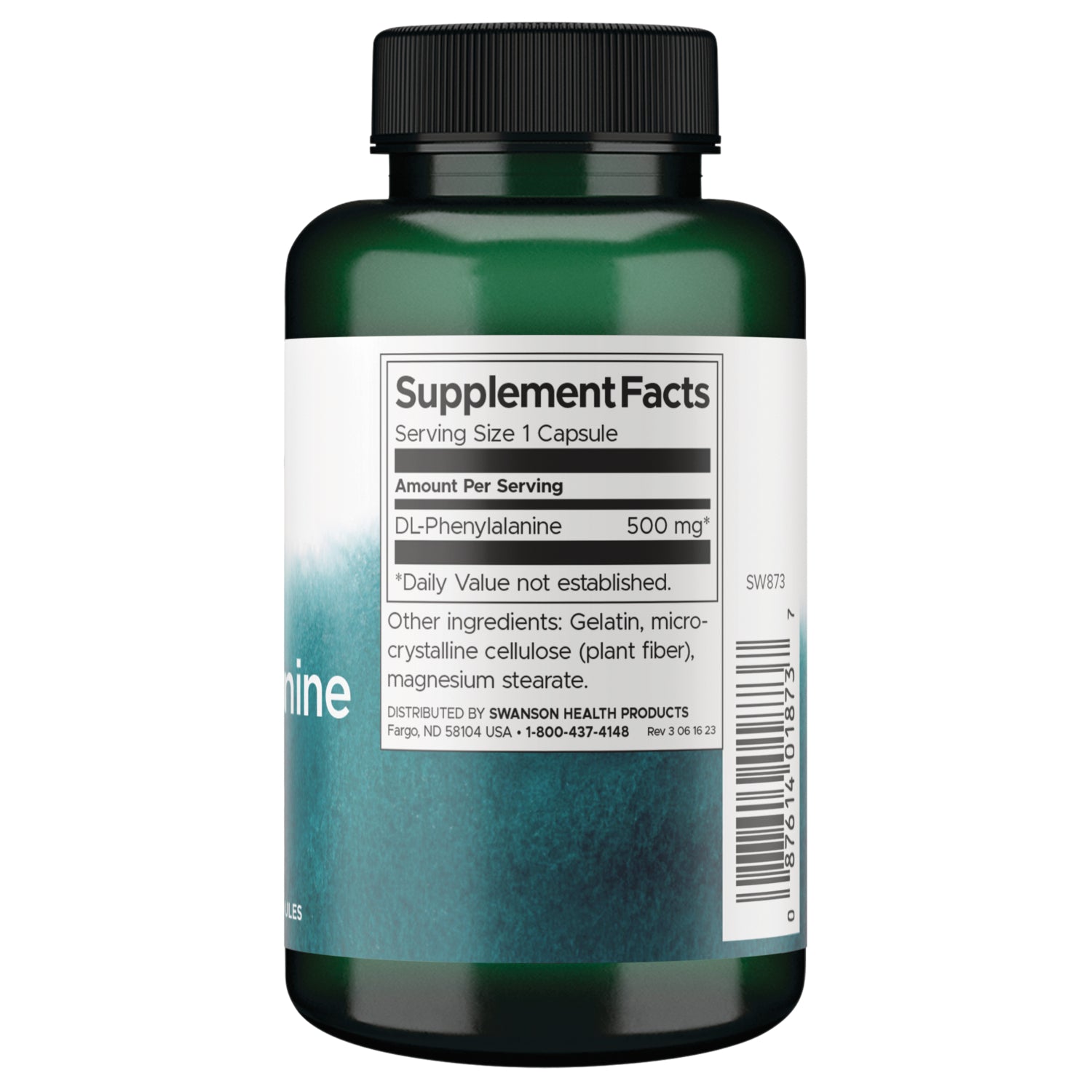 SW873 | Back label with Supplement Facts