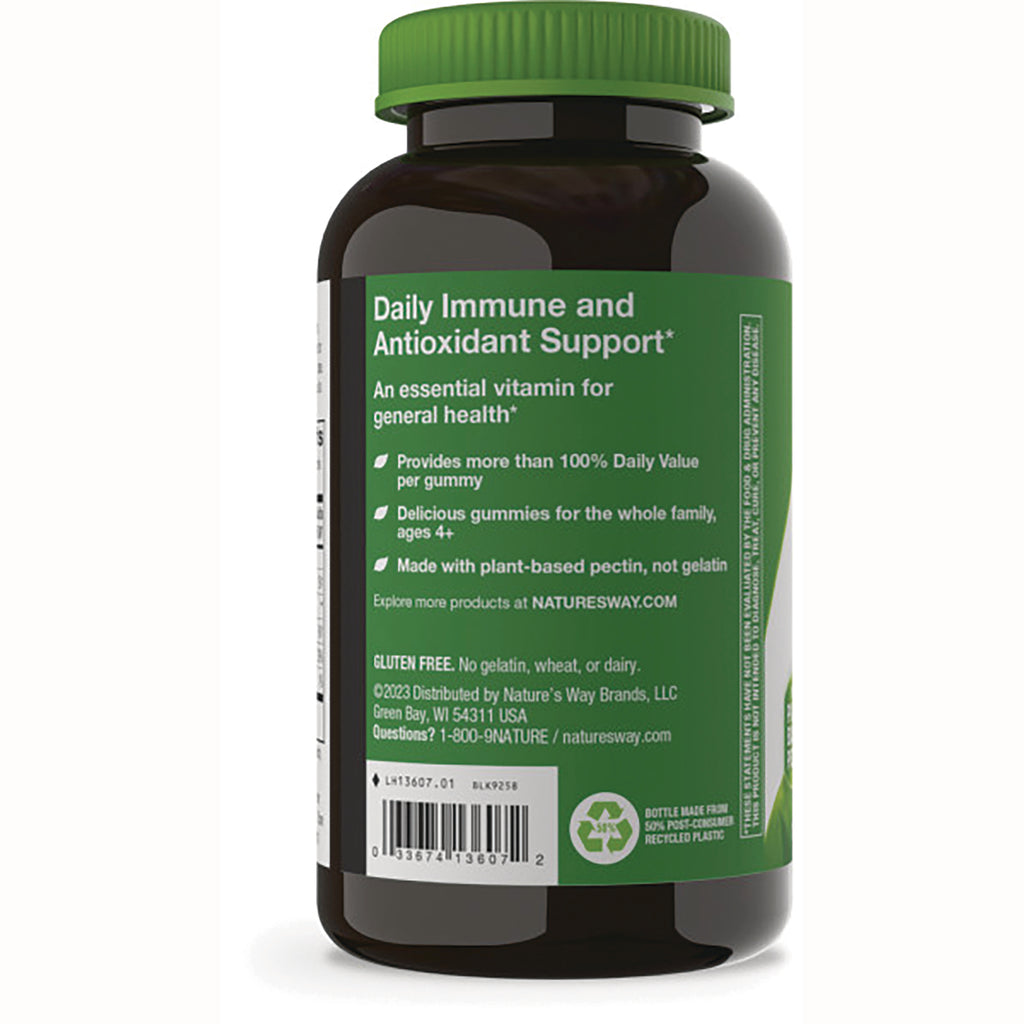 NW1005 | Back label on brown supplement bottle showing Daily Immune and Antioxidant Support text, gluten free note, and barcode - Thumbnail