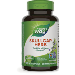 NW949 | Nature's Way Skullcap Herb bottle front label reading SKULLCAP HERB Traditional Sleep Support 100 vegan capsules
