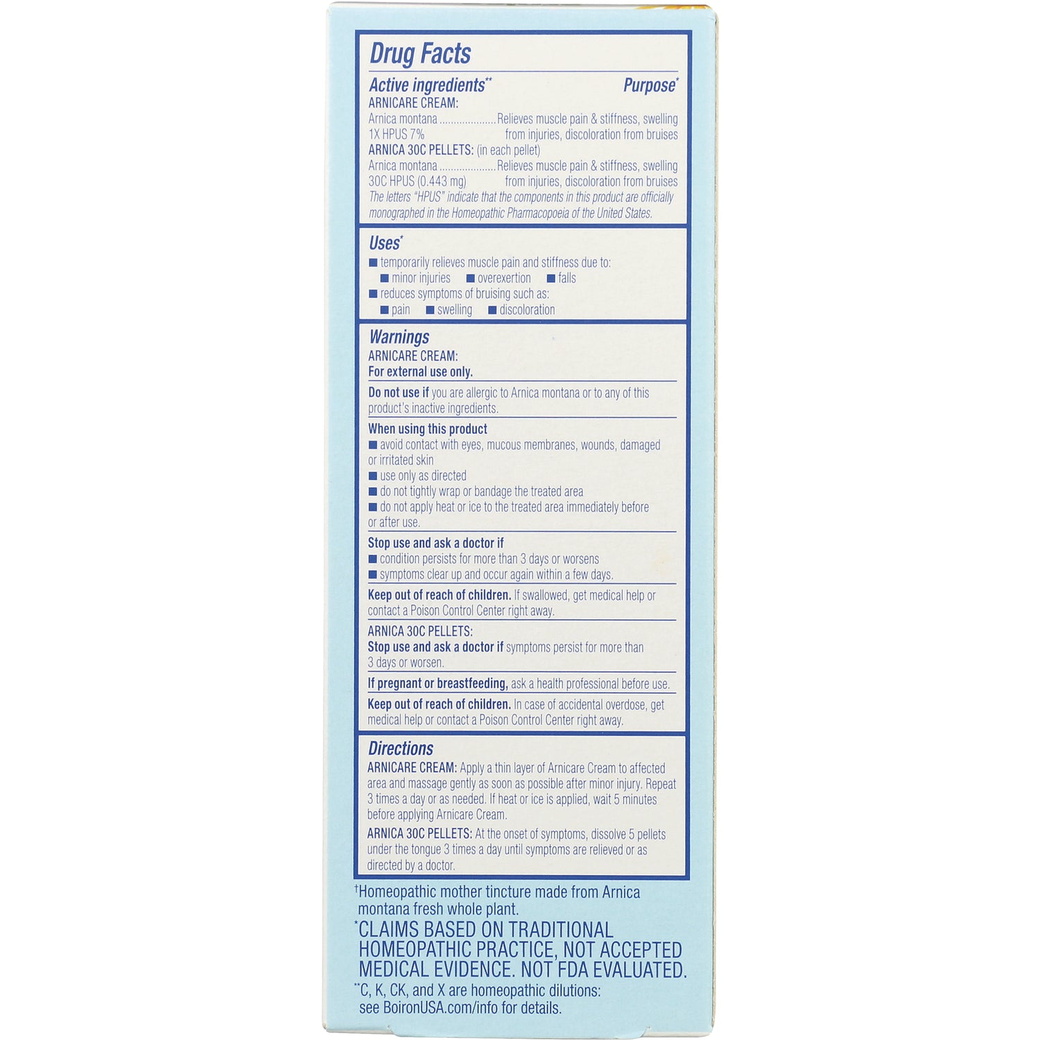 BRN037 | Back of box showing Drug Facts with active ingredients, warnings and directions