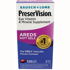 BNL020 | PreserVision AREDS soft gels eye vitamin & mineral supplement box, 120 soft gels, 2 per day