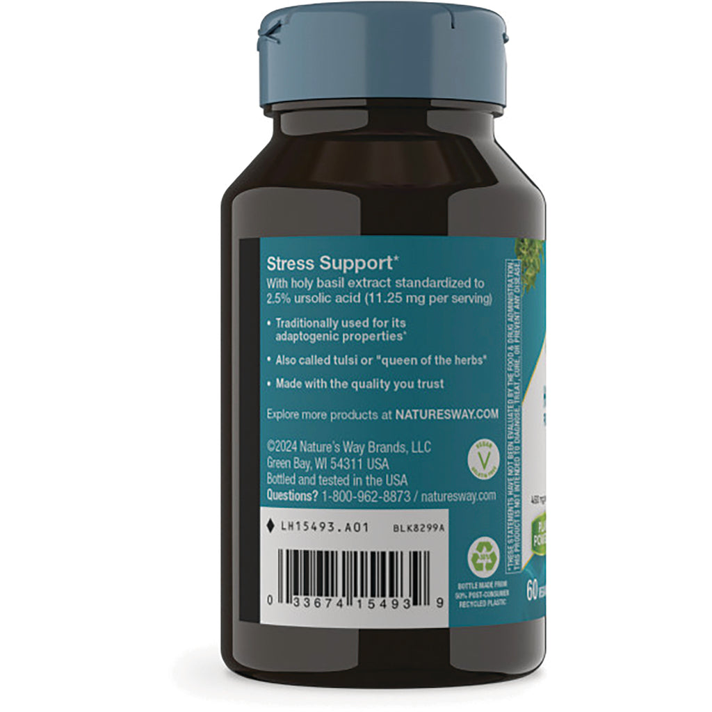 NW610 | back label of brown supplement bottle showing Stress Support description, barcode, and company contact - Thumbnail