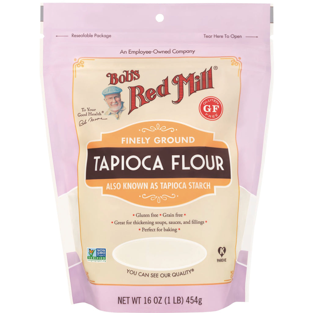 BOB292 | Bob's Red Mill finely ground tapioca flour bag, front-facing resealable 16 oz package - Thumbnail
