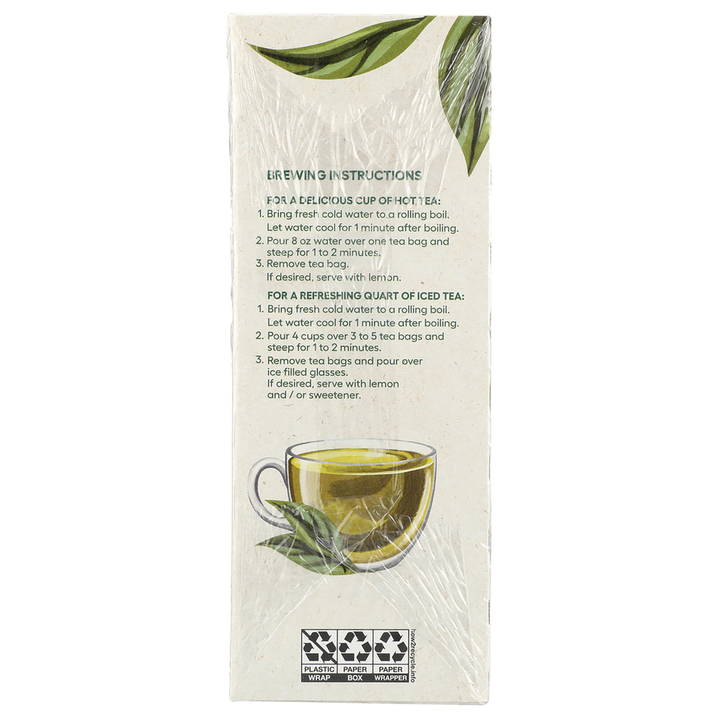 NWM041 | Back of tea box showing brewing instructions, cup illustration and recycling symbols - Thumbnail