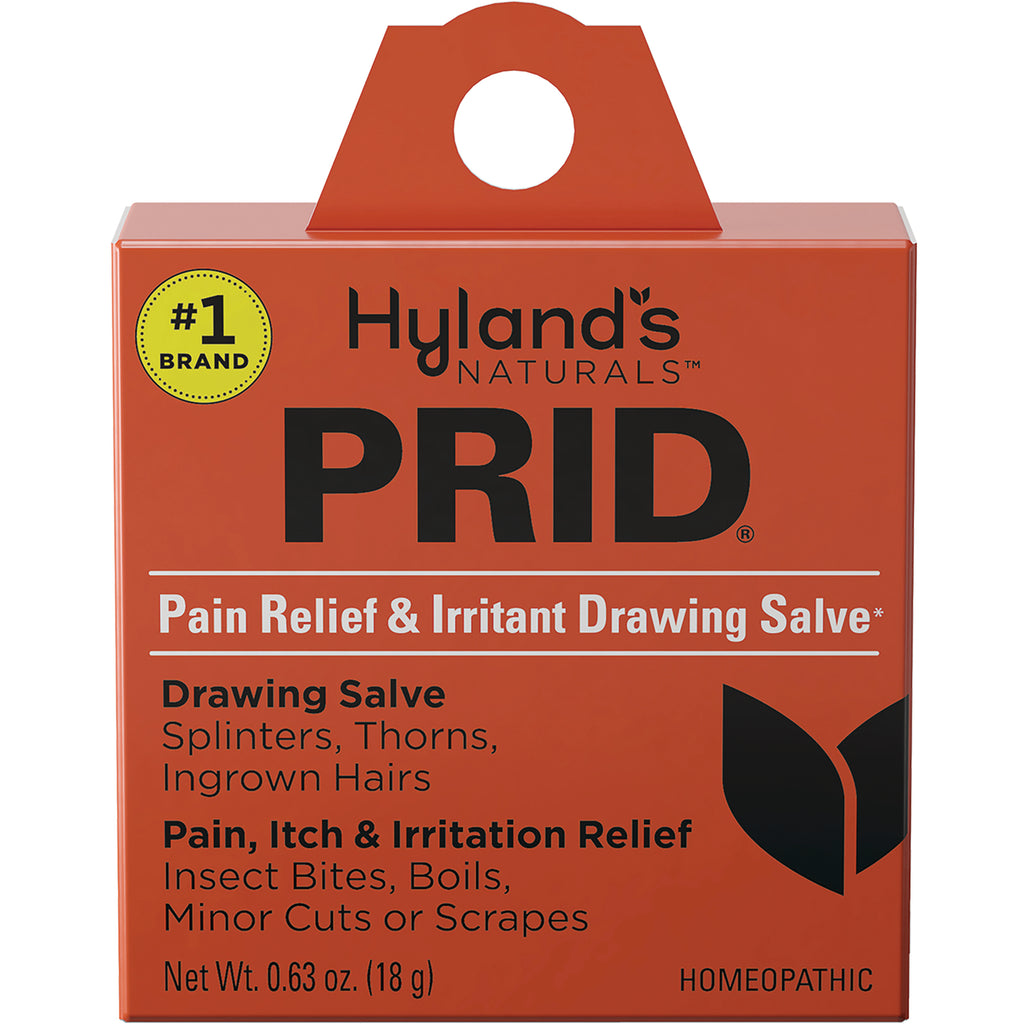 HY258 | Hyland's PRID pain relief & irritant drawing salve front packaging 0.63 oz - Thumbnail