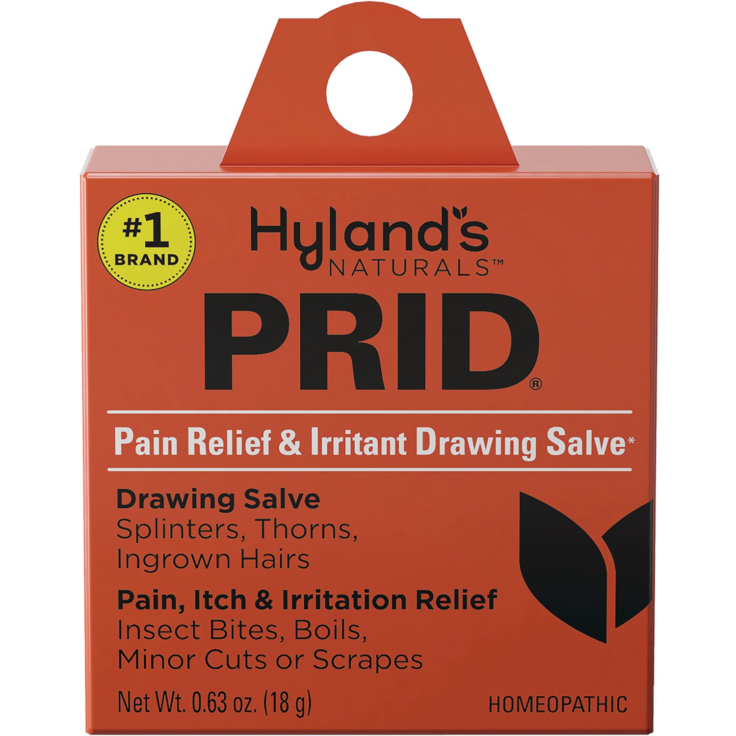 HY258 | Hyland's PRID pain relief & irritant drawing salve front packaging 0.63 oz