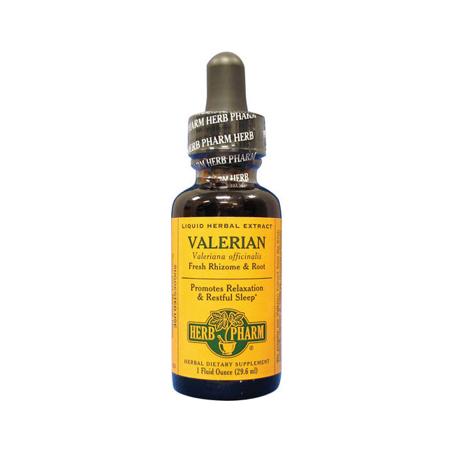 HPH035 | amber dropper bottle labeled VALERIAN herbal extract by Herb Pharm