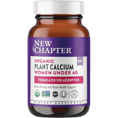 NWC376 | New Chapter Organic Plant Calcium bottle labeled Women Under 40 with purple front label