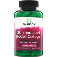 SW1807 | Swanson Skin and Joint BioCell Collagen, Collagen Type II, dietary supplement, 120 capsules bottle