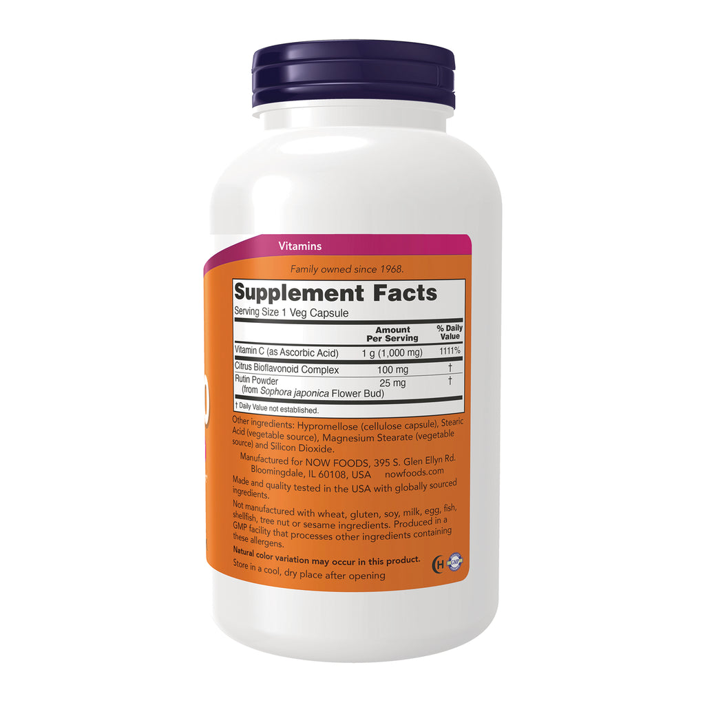 NWF030 | Back label showing Supplement Facts panel and ingredient list on white vitamin bottle - Thumbnail
