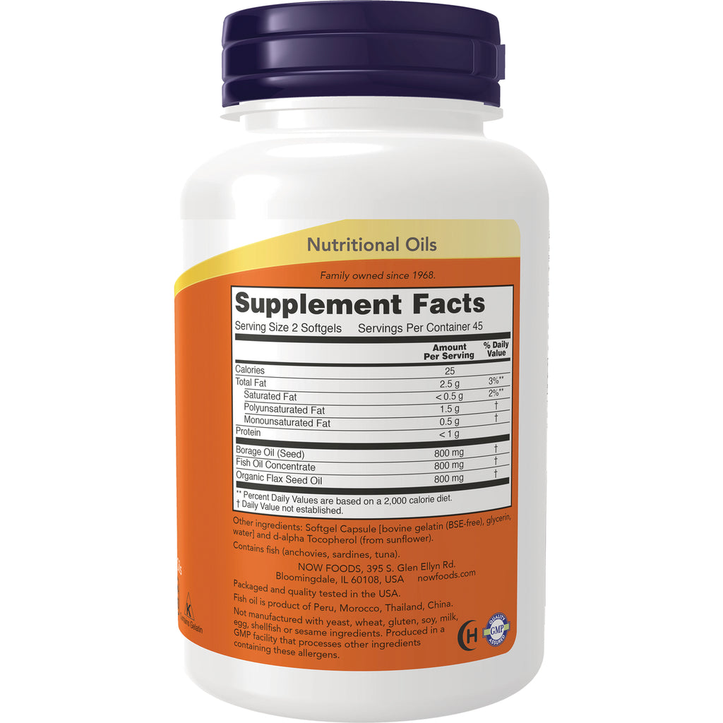 NWF101 | Back of white supplement bottle showing Supplement Facts label and ingredients - Thumbnail