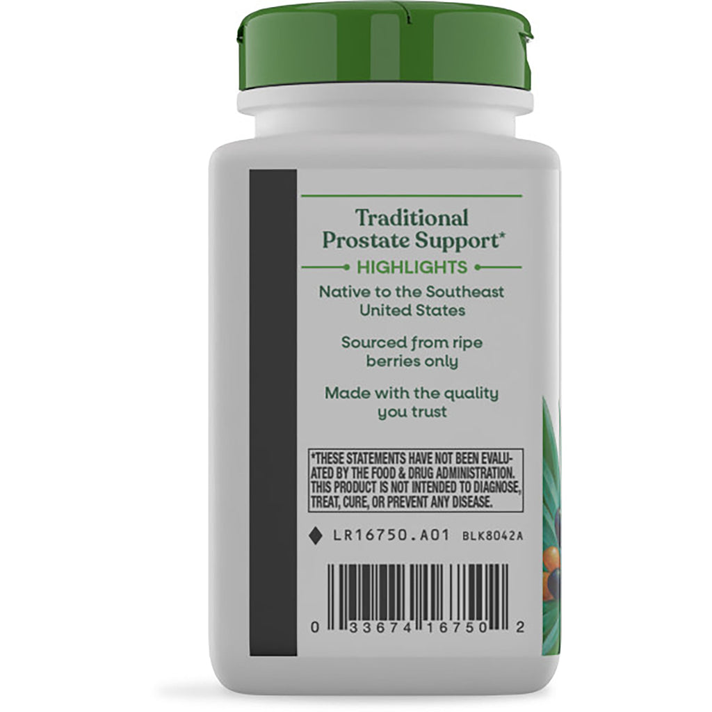 NW472 | back label of white supplement bottle with green cap reading Traditional Prostate Support and saw palmetto description with barcode - Thumbnail