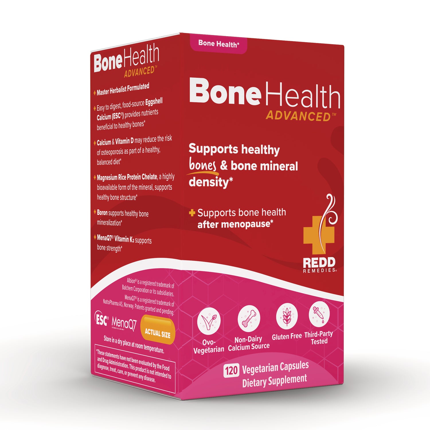 RED019 | Red BoneHealth Advanced dietary supplement box front showing product name and bone density claims