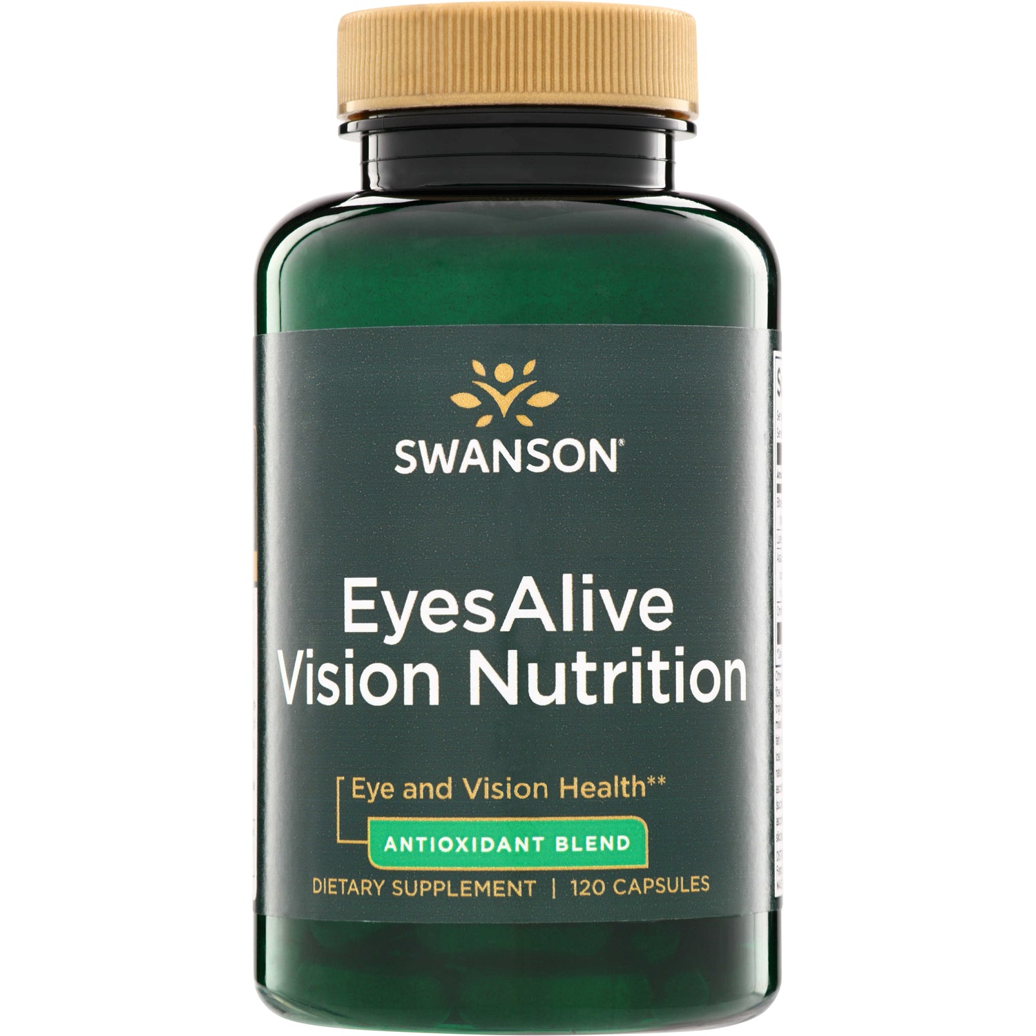 SWU915 | Swanson EyesAlive Vision Nutrition supplement bottle front label showing Antioxidant Blend and 120 capsules