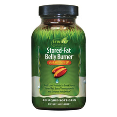 IR292 | Irwin Naturals bottle labeled Stored-Fat Belly Burner 40 liquid soft-gels front view