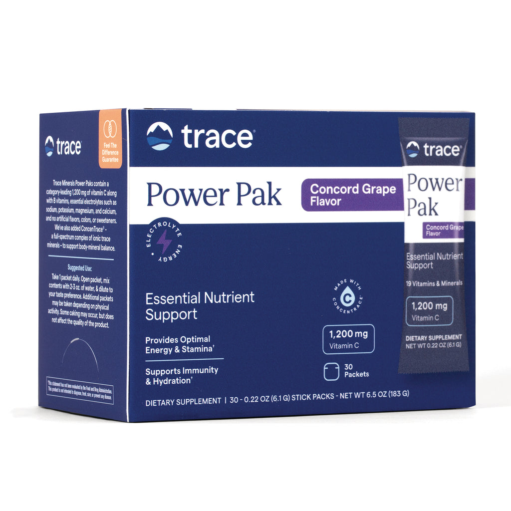 TM019 | Trace Minerals Power Pak, Concord Grape Flavor, 30 stick packs, 1,200 mg Vitamin C - Thumbnail