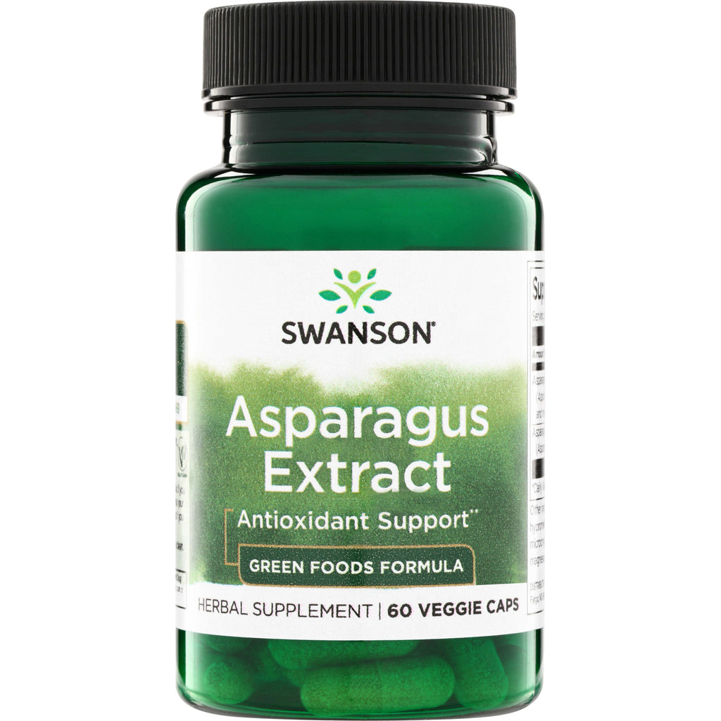 SWR052 | Swanson Asparagus Extract bottle, Antioxidant Support, Green Foods Formula, 60 veggie caps - Thumbnail