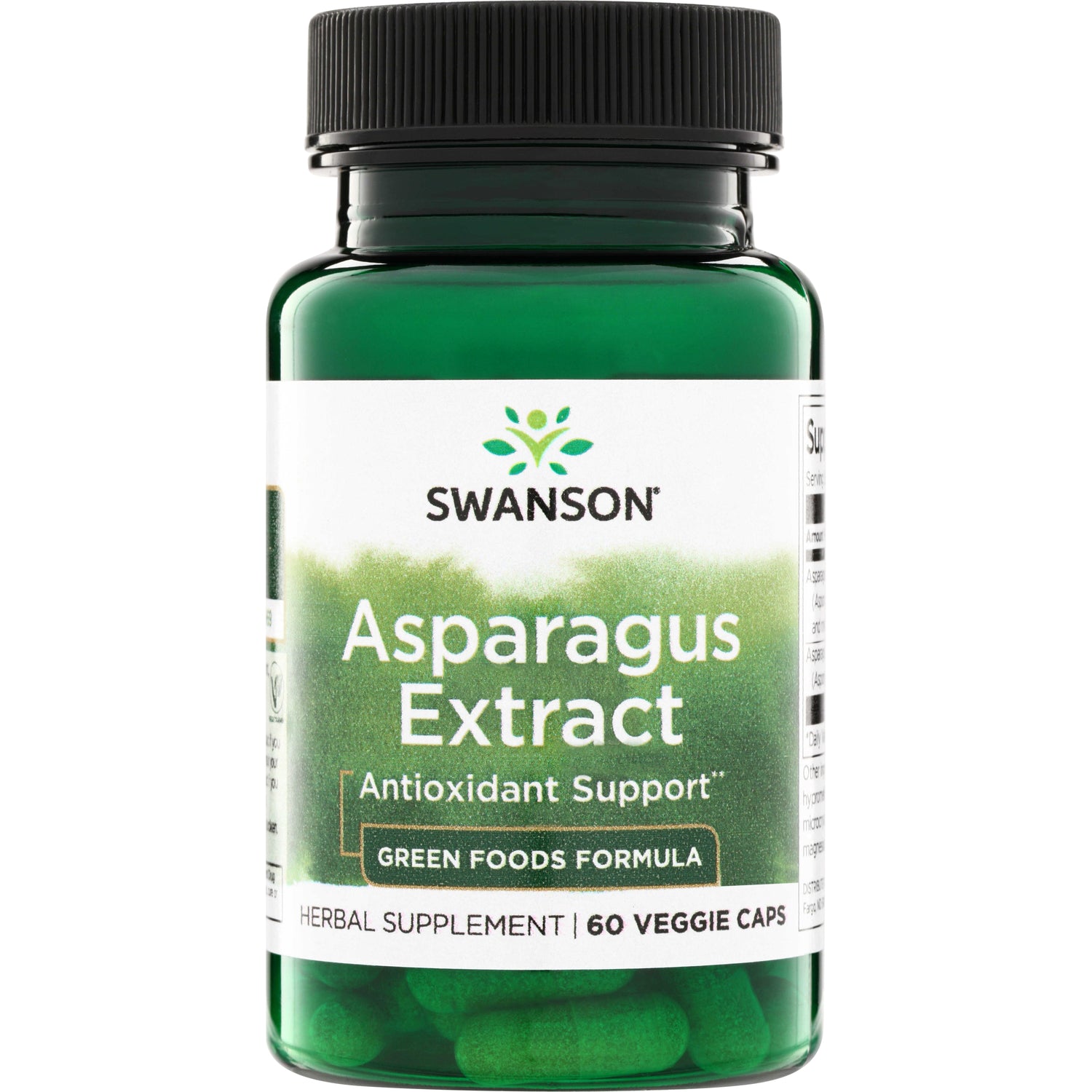 SWR052 | Swanson Asparagus Extract bottle, Antioxidant Support, Green Foods Formula, 60 veggie caps