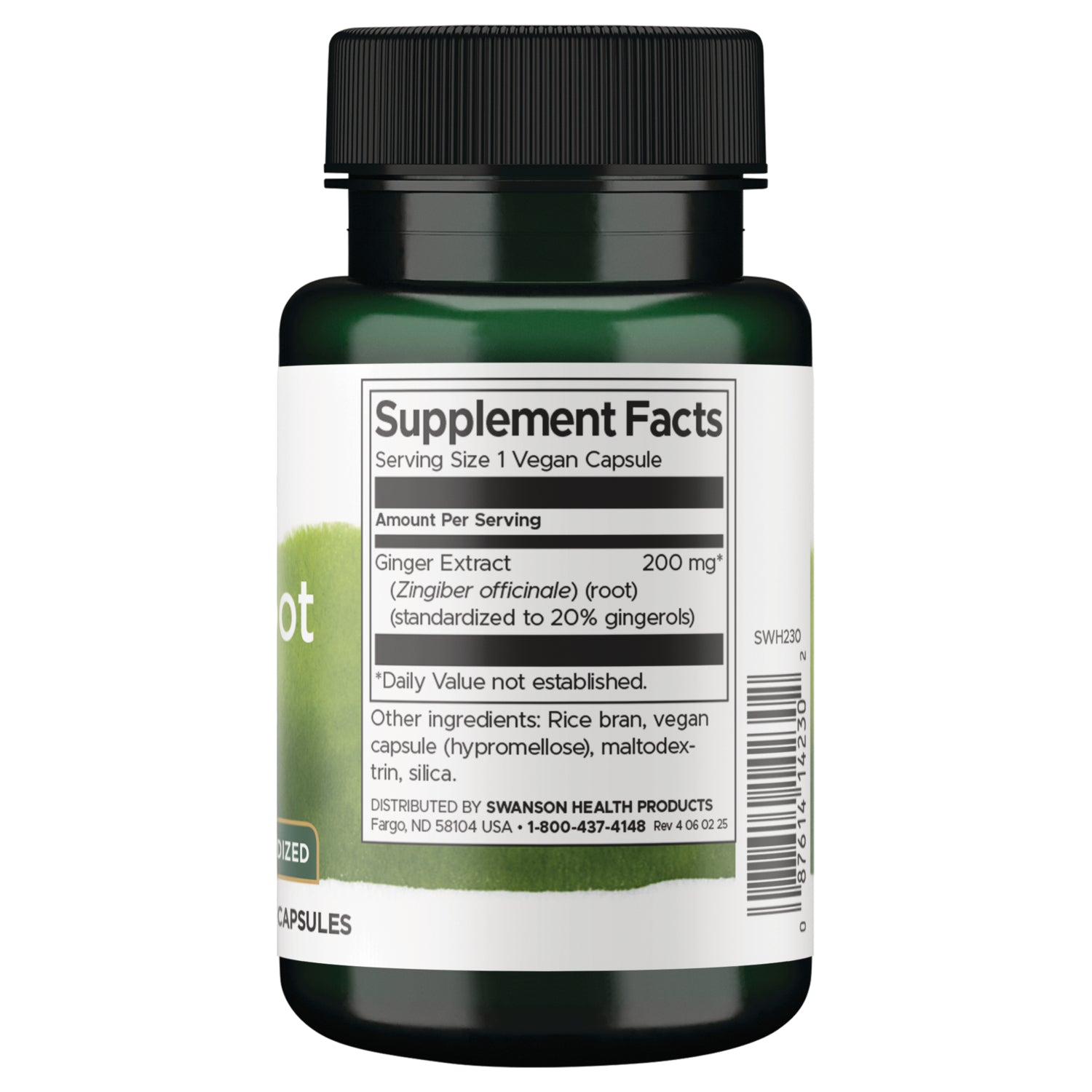 SWH230 | Supplement Facts: serving size 1 vegan capsule