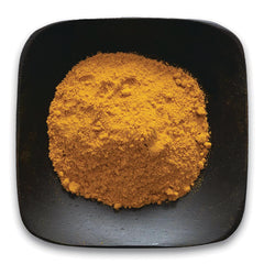 FNP364 | pile of turmeric-colored powder on a black square dish