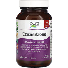 PEL053 | Pure Essence Transitions menopause support dietary supplement bottle, 60 vegi-caps