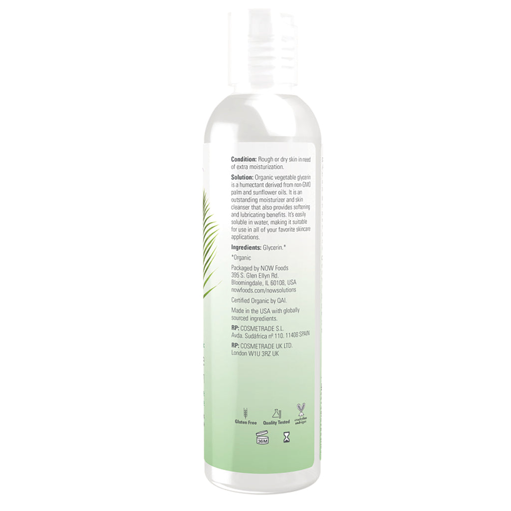 NWF1405 | Back label of clear bottle showing ingredients, directions, and certification icons on a green gradient background - Thumbnail