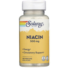 SLR225 | Solaray Niacin 500 mg dietary supplement, 100 vegcaps