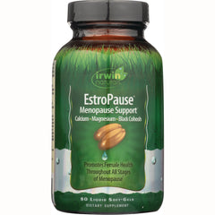 IR074 | Irwin Naturals EstroPause menopause support bottle, 80 liquid soft-gels with calcium magnesium and black cohosh