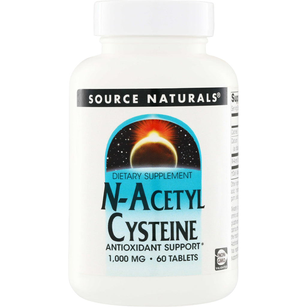 SN309 | Source Naturals N-Acetyl Cysteine 1,000 mg dietary supplement, antioxidant support, 60 tablets - Thumbnail