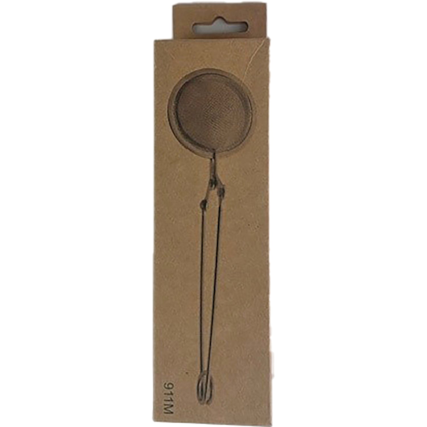 FNP046 | long-handled mesh tea infuser ball displayed in kraft cardboard hanging package