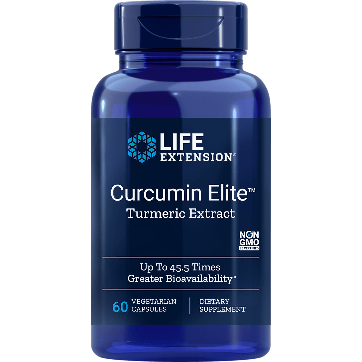 LE574 | Blue Life Extension Curcumin Elite turmeric extract bottle, 60 vegetarian capsules
