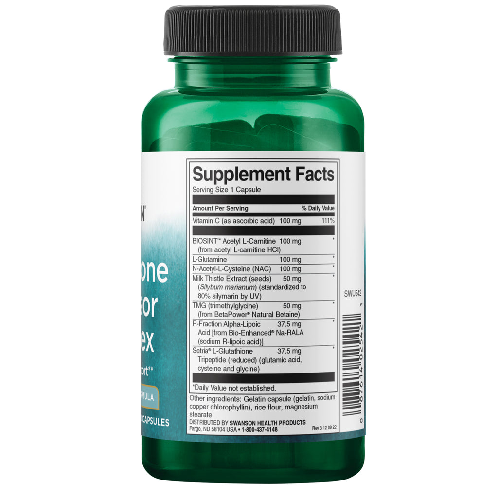 SWU542 | Back label with supplement facts and serving information - Thumbnail