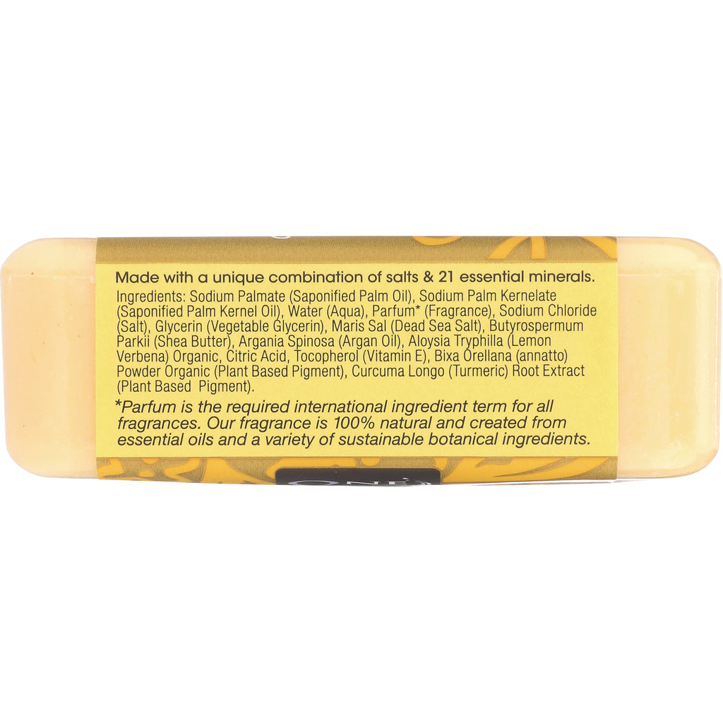 OWN009 | Back label of yellow soap bar showing ingredients and product information - Thumbnail
