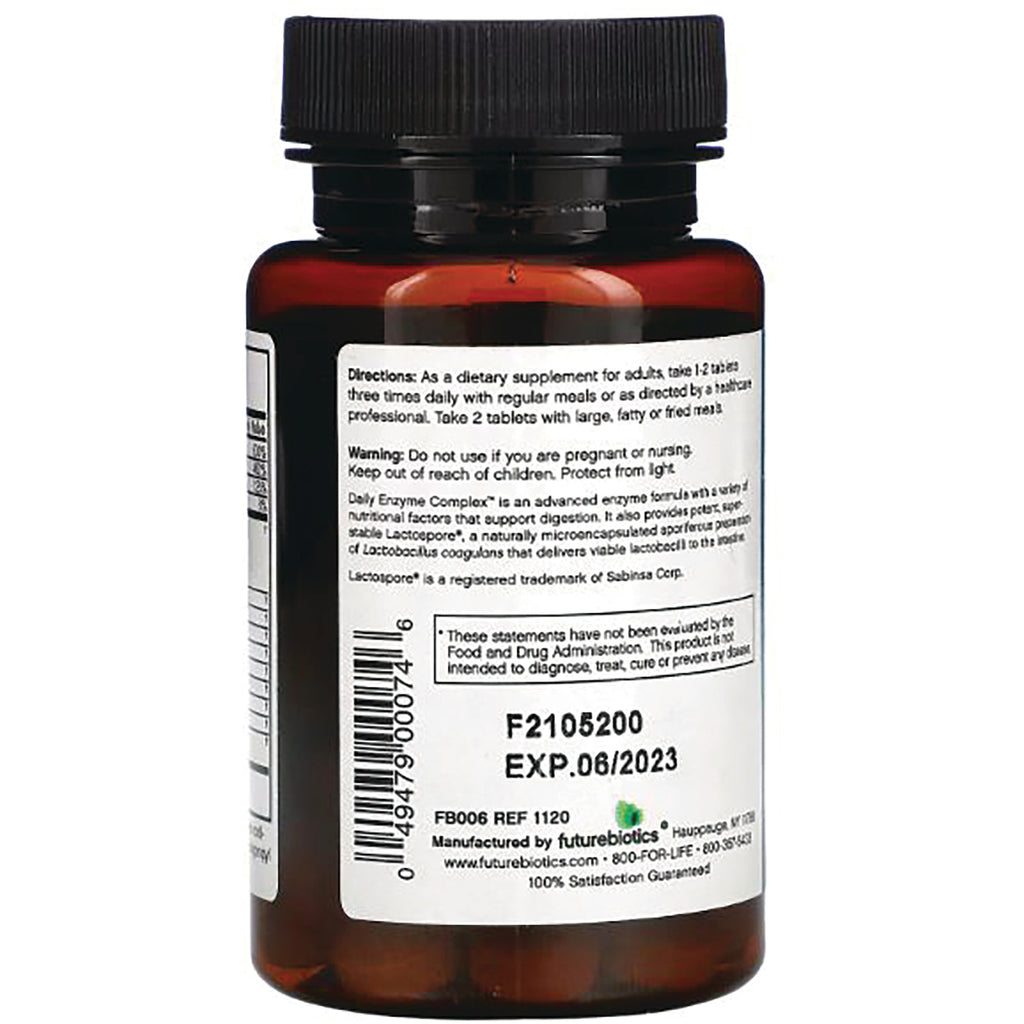 FB079 | Back of amber supplement bottle label showing directions, warnings, barcode and EXP.06/2023 - Thumbnail