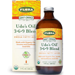 FL029 | Udo's Oil 369 Blend amber glass bottle with box, 17 fl oz, organic omega fatty acids