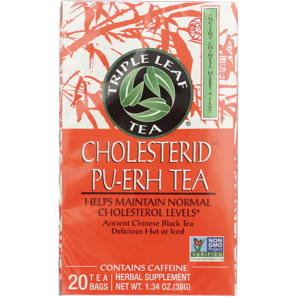 TLT026 | Triple Leaf Tea Cholesterid Pu-erh Tea, 20 tea bags, contains caffeine, Non-GMO Project Verified - Thumbnail