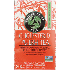 TLT026 | Triple Leaf Tea Cholesterid Pu-erh Tea, 20 tea bags, contains caffeine, Non-GMO Project Verified