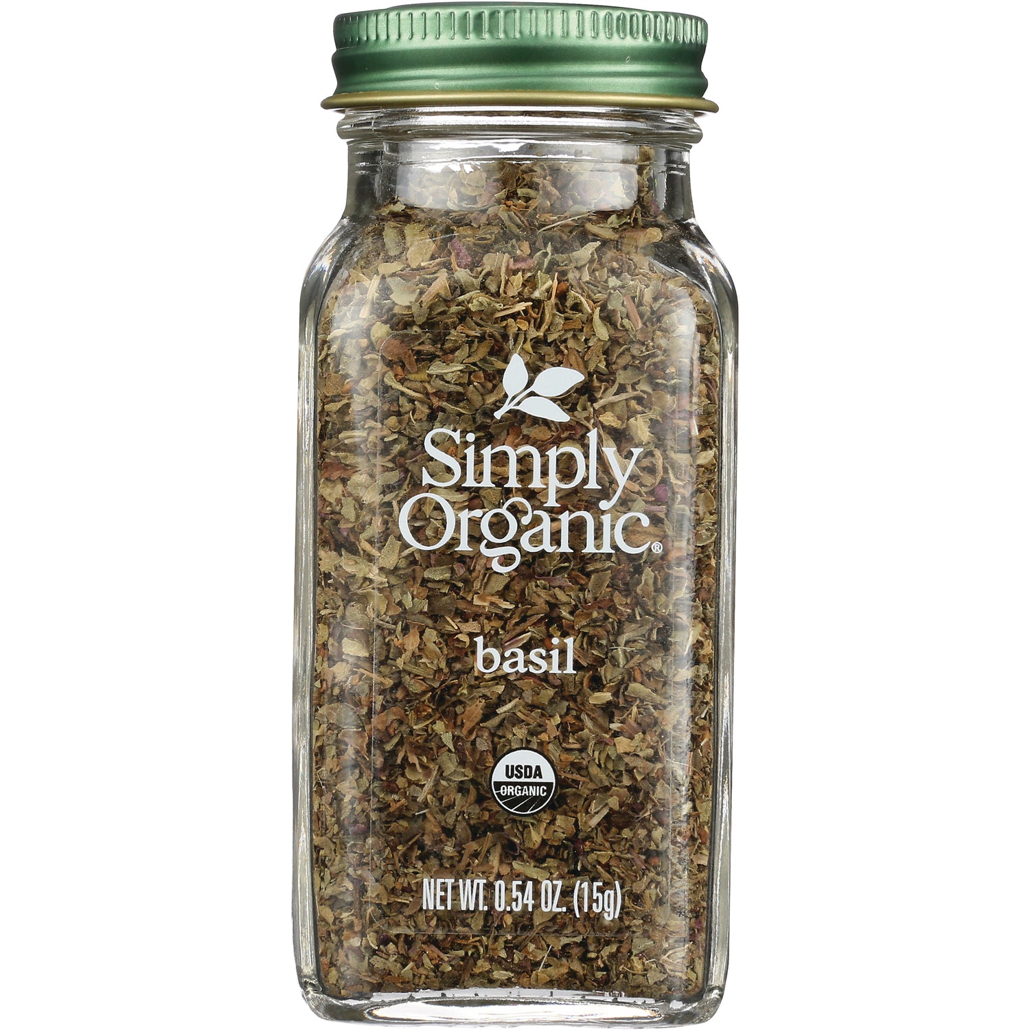 SMP036 | Simply Organic basil, 0.54 oz (15 g) spice jar, front label