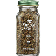 SMP036 | Simply Organic basil, 0.54 oz (15 g) spice jar, front label