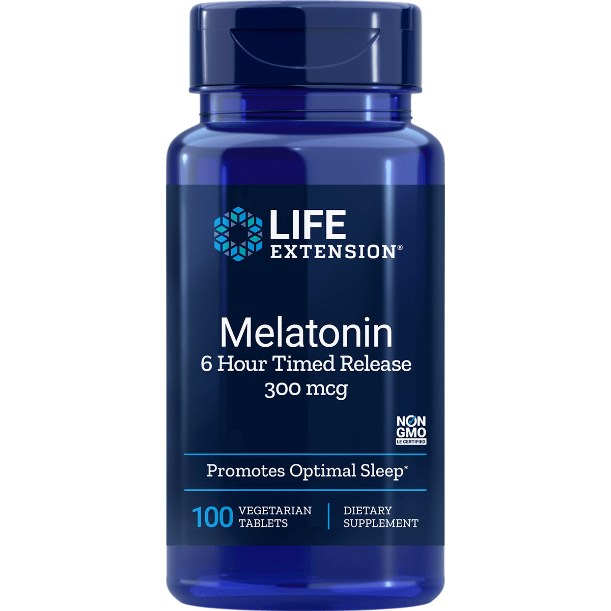 LE338 | Life Extension Melatonin 6 Hour Timed Release 300 mcg, 100 vegetarian tablets