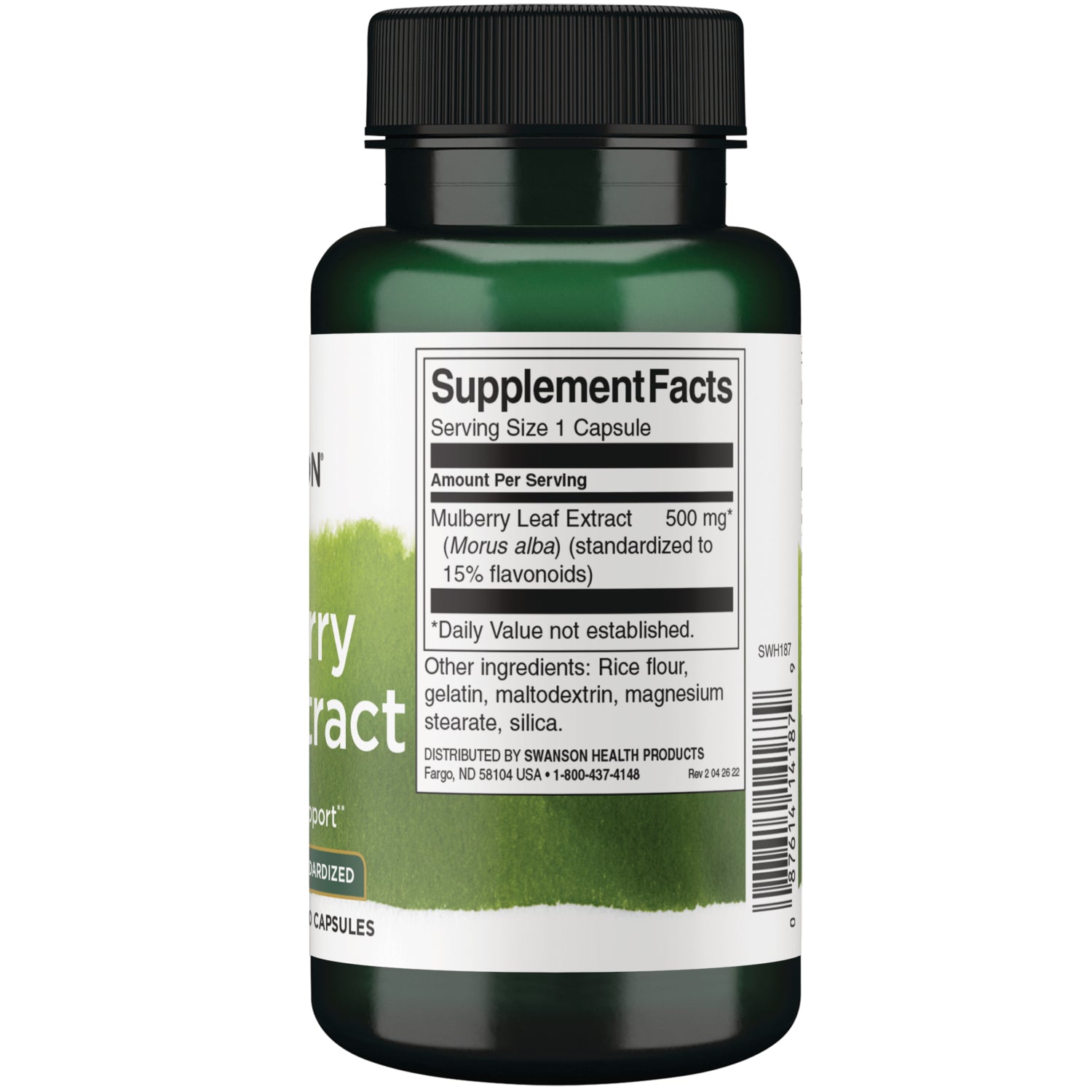 SWH187 | Supplement Facts: Mulberry Extract 500 mg per capsule