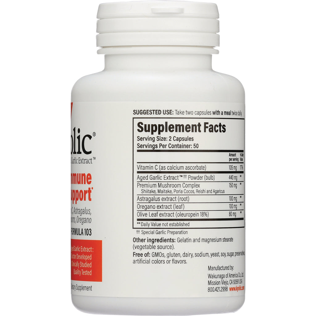 KY101 | Back of white supplement bottle showing Supplement Facts label with serving size and ingredient list - Thumbnail