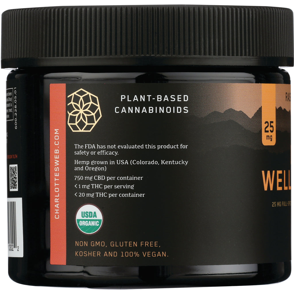 CHW034 | black jar label reading Plant-Based Cannabinoids, USDA Organic badge, 25 mg callout, 750 mg CBD per container - Thumbnail