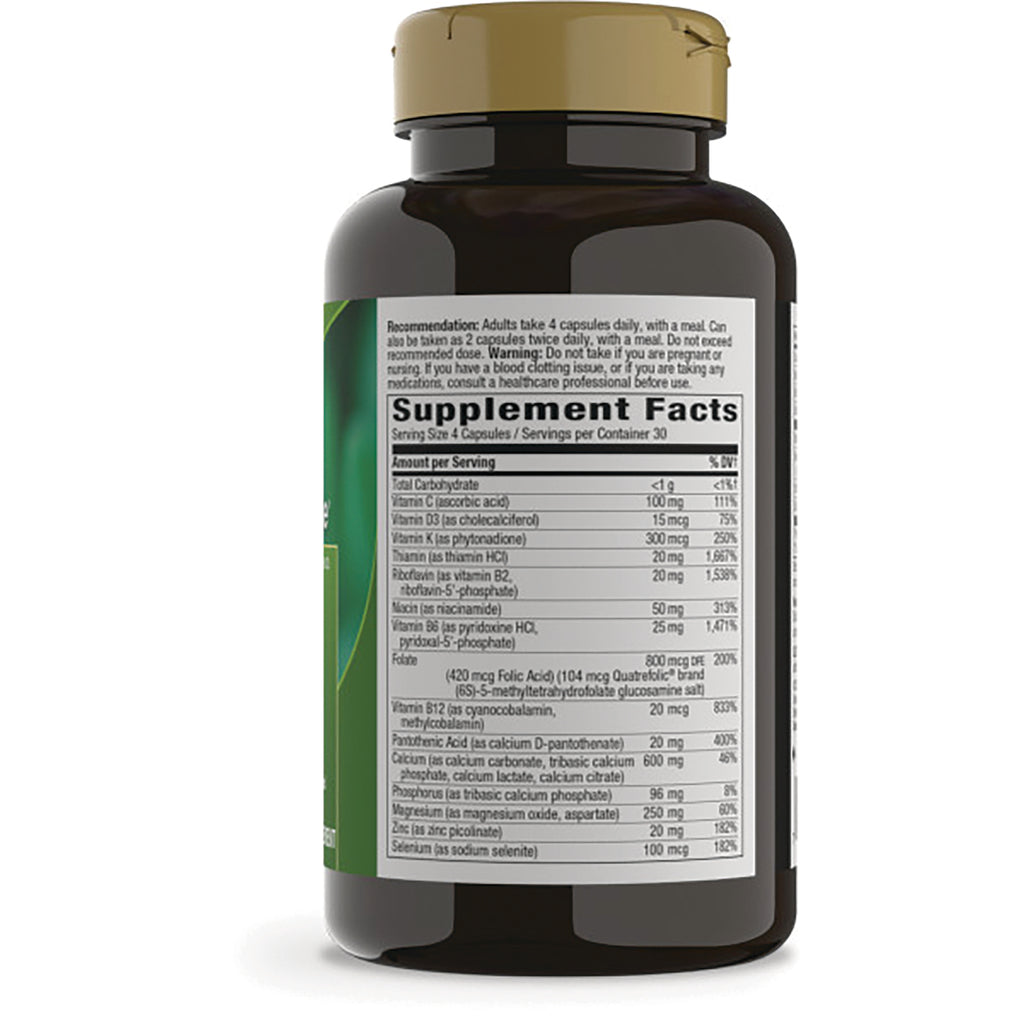ET146 | Supplement Facts panel and directions on back of brown supplement bottle - Thumbnail